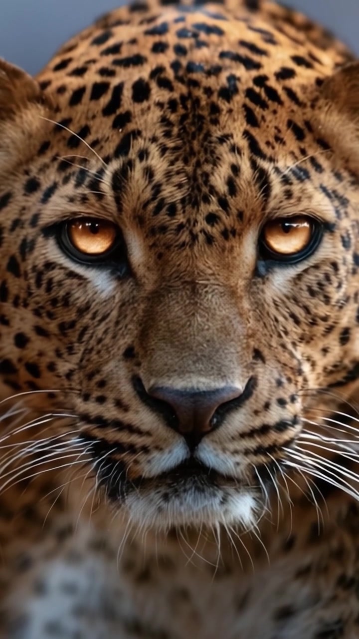 Göz Kamaştırıcı Kürk Desenlerini ve Çarpıcı Sarı Gözlerini Sergileyen, Doğadaki Vahşi Güzelliği ve Zarafeti Mükemmel Bir Şekilde Özetleyen Görkemli Bir Leoparın Büyüleyici Yakın Çekimi.