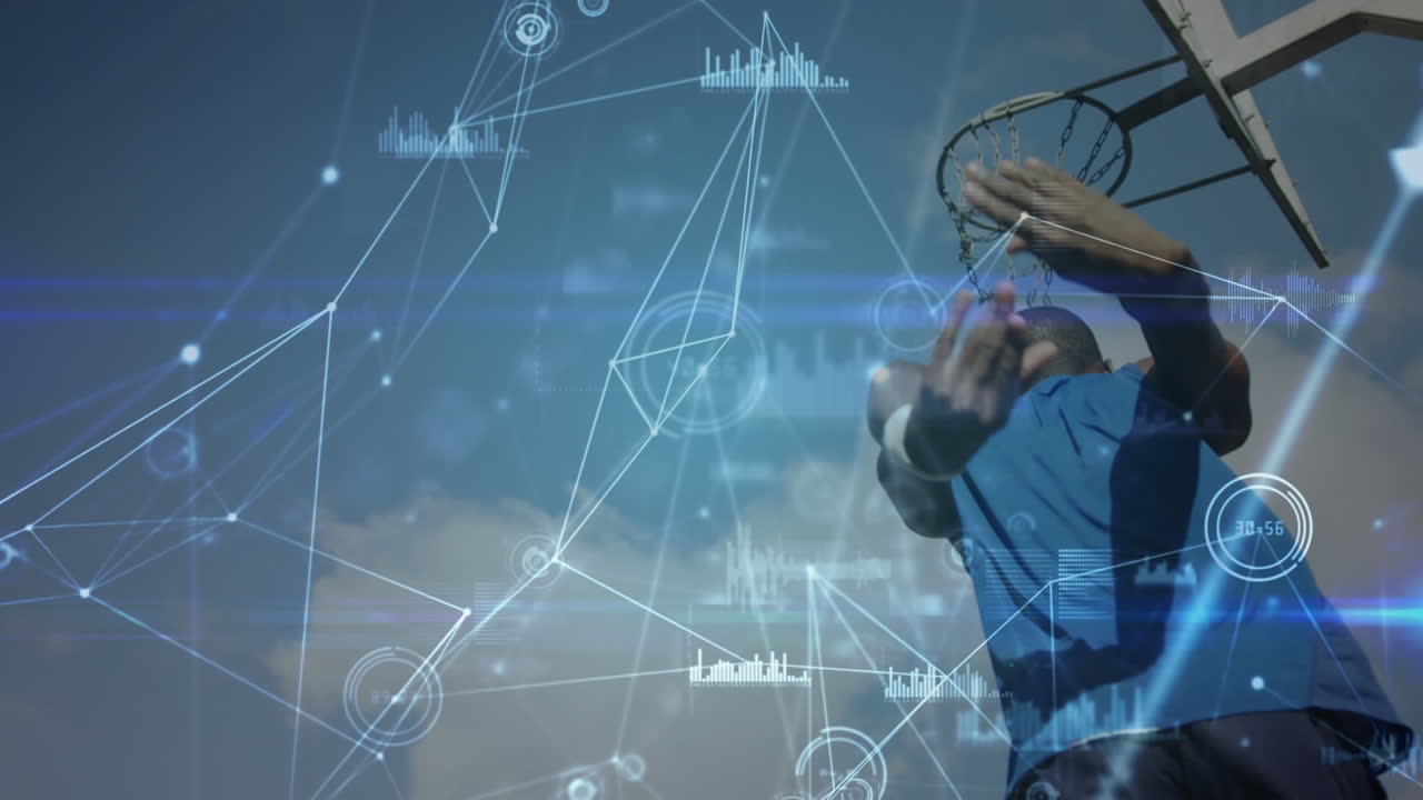 아프리카계 미국인 농구 선수에 대한 데이터 처리 및 연결 네트워크의 애니메이션