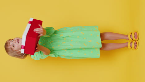 young girl with a gift