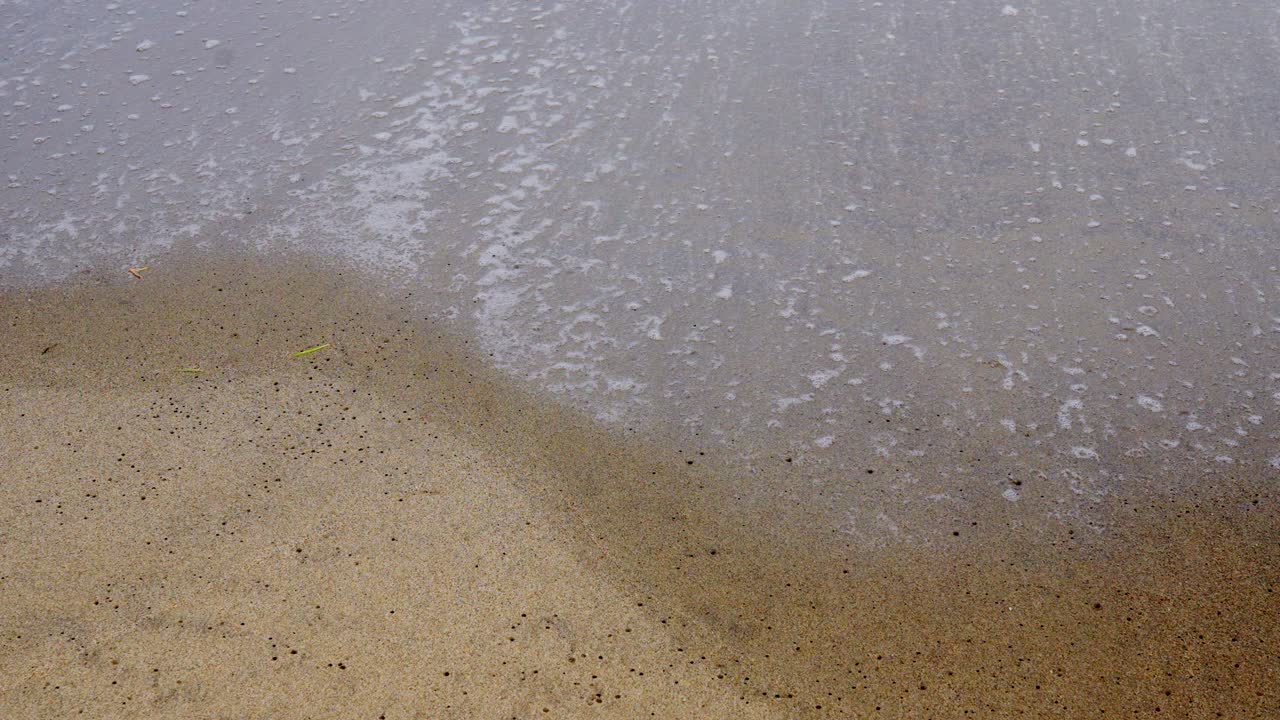 모래 해변에 파도