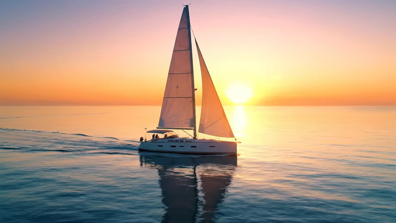 velero al atardecer