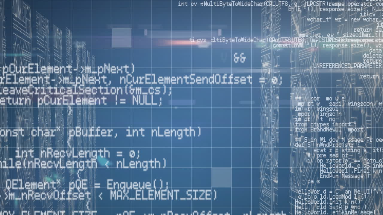 animazione di schede di elaborazione dei dati e di circuiti informatici sulla rete