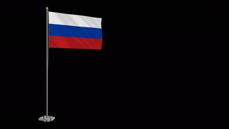 loop video of russia flag  fluttering in the wind, slow motion video of 4k , with alpha channel