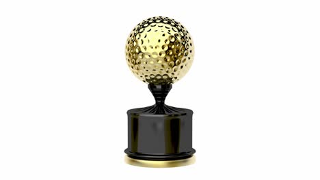 goldene trophäe mit golfball