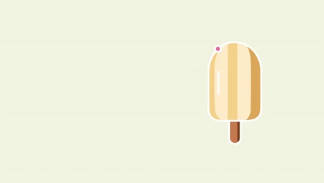 4k video of cartoon milk ice cream on stick.