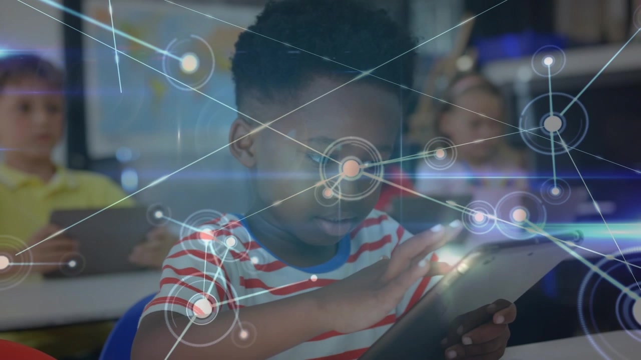 Animation of network of connections over female teacher network