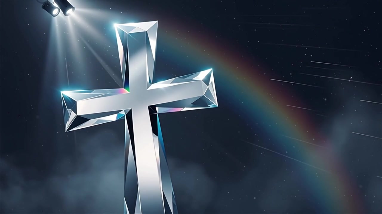 Cruz Cristiana con Luz Celestial, Fondo para Adoración.