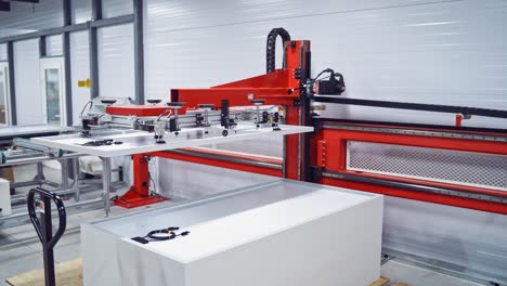 contemporary industrial plant indoors. automated equipment inside the modern robotic manufacturing. innovative technology.