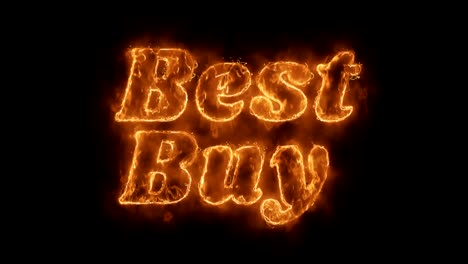 best buy word hot animated burning realistic fire flame loop.
