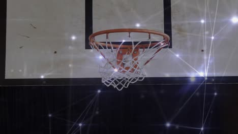 animation of network of connections over basketball