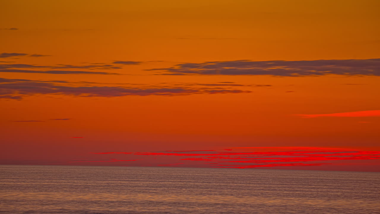 Fiery sky with red, orange and yellow colors, nature background seascape view