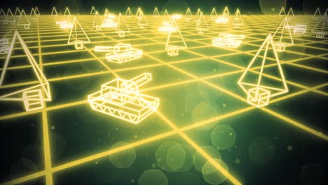 juego retro de los años 80 tanques vhs cinta de video guerra batalla vectorial arcade tron wireframe 4k