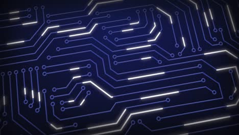 Animation-of-computer-circuit-board-on-blue-background