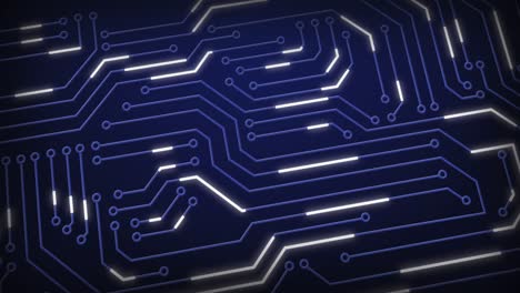 animación de una placa de circuito de computadora sobre un fondo azul