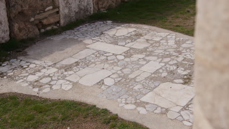 close up of ancient stone road in laodicea