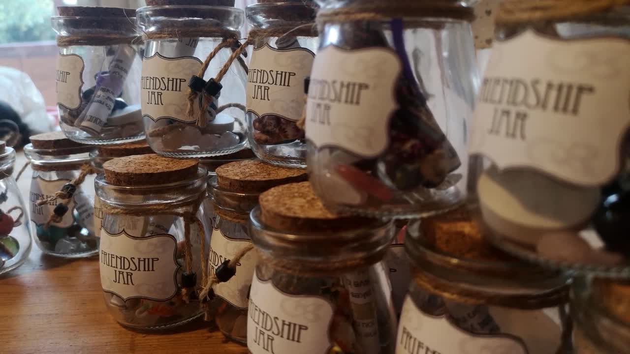 frascos de amistad de cristal de cuento de hadas únicos personalizados hechos a mano empuje lento