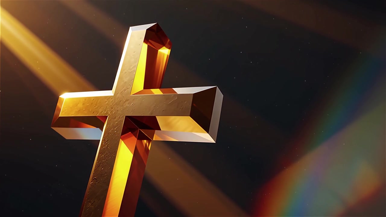 Christelijk Kruis Hemels Licht Aanbiddingsachtergrond.