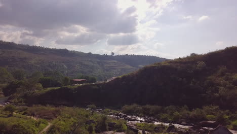 pescaderito swimming hole and waterfalls near san gil colombia. drone fly over