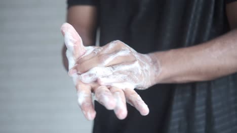 washing hands with soap