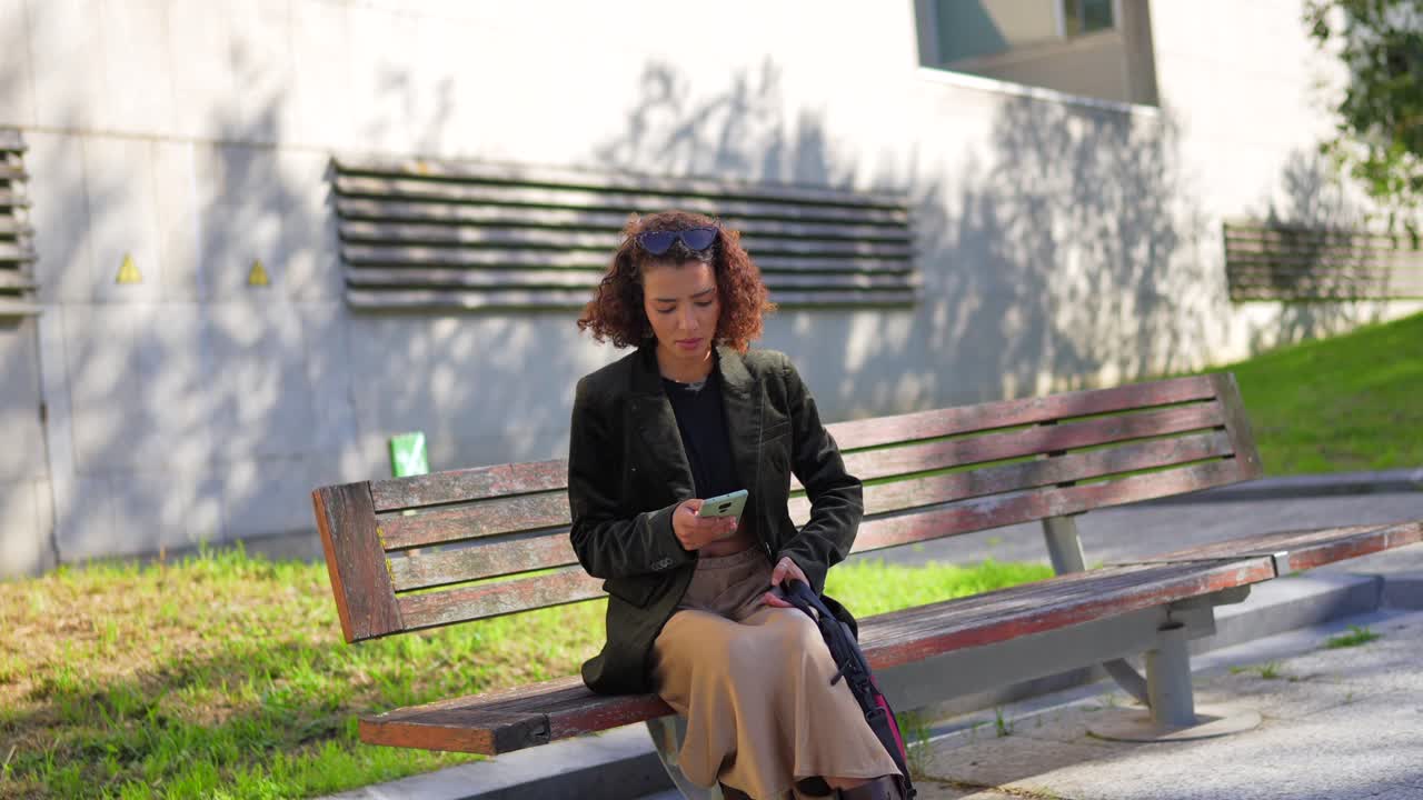 Woman walking in an urban environment