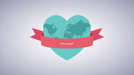 detener la campaña de racismo con el hombre blanco y el corazón del planeta tierra