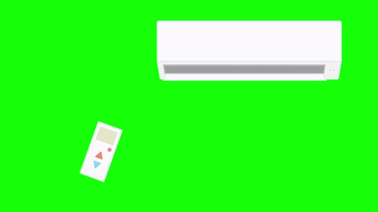 Simple And Cute Air Conditioner Animation On Off Greenback | Premium ...