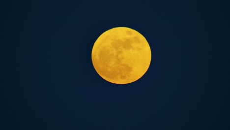 Rot-orangefarbener,-Leuchtender-Supermond-Mit-Sichtbaren-Kratern-Und-Himmelsmarkierungen