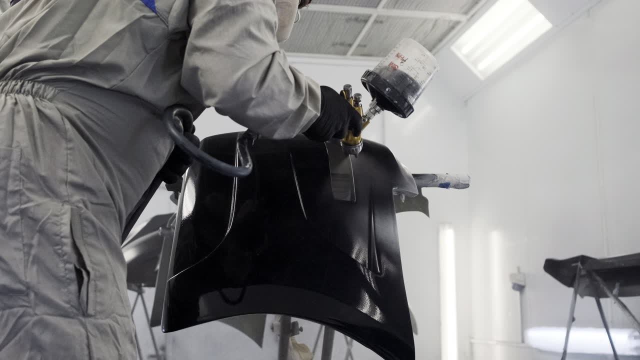Car Body Painting in a Repair Shop