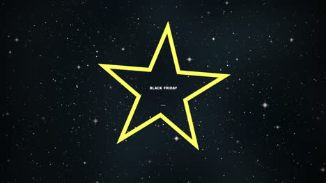 modern black friday text with star in galaxy