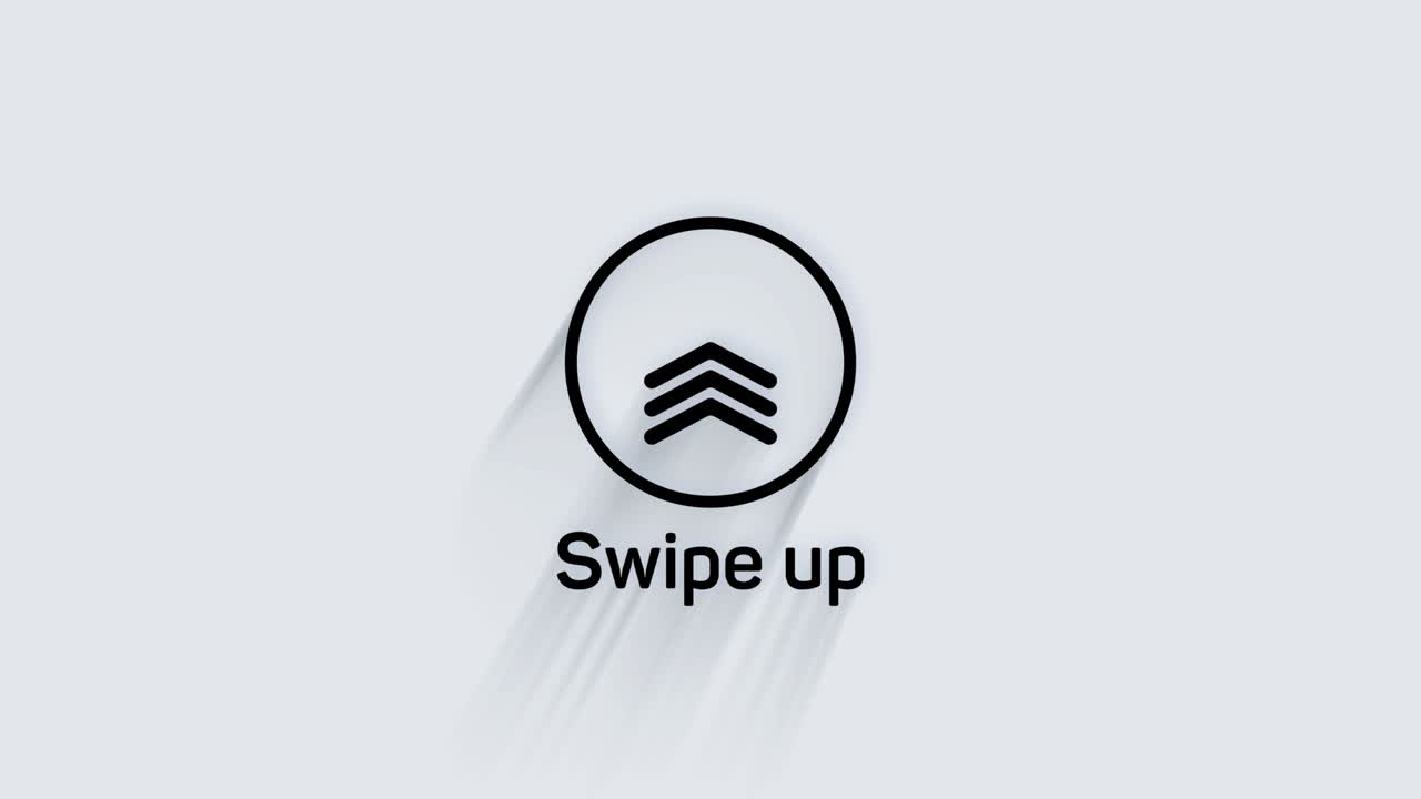 Modern arrow, great design for any purposes. Alpha channel without background. Swipe up animation footage.