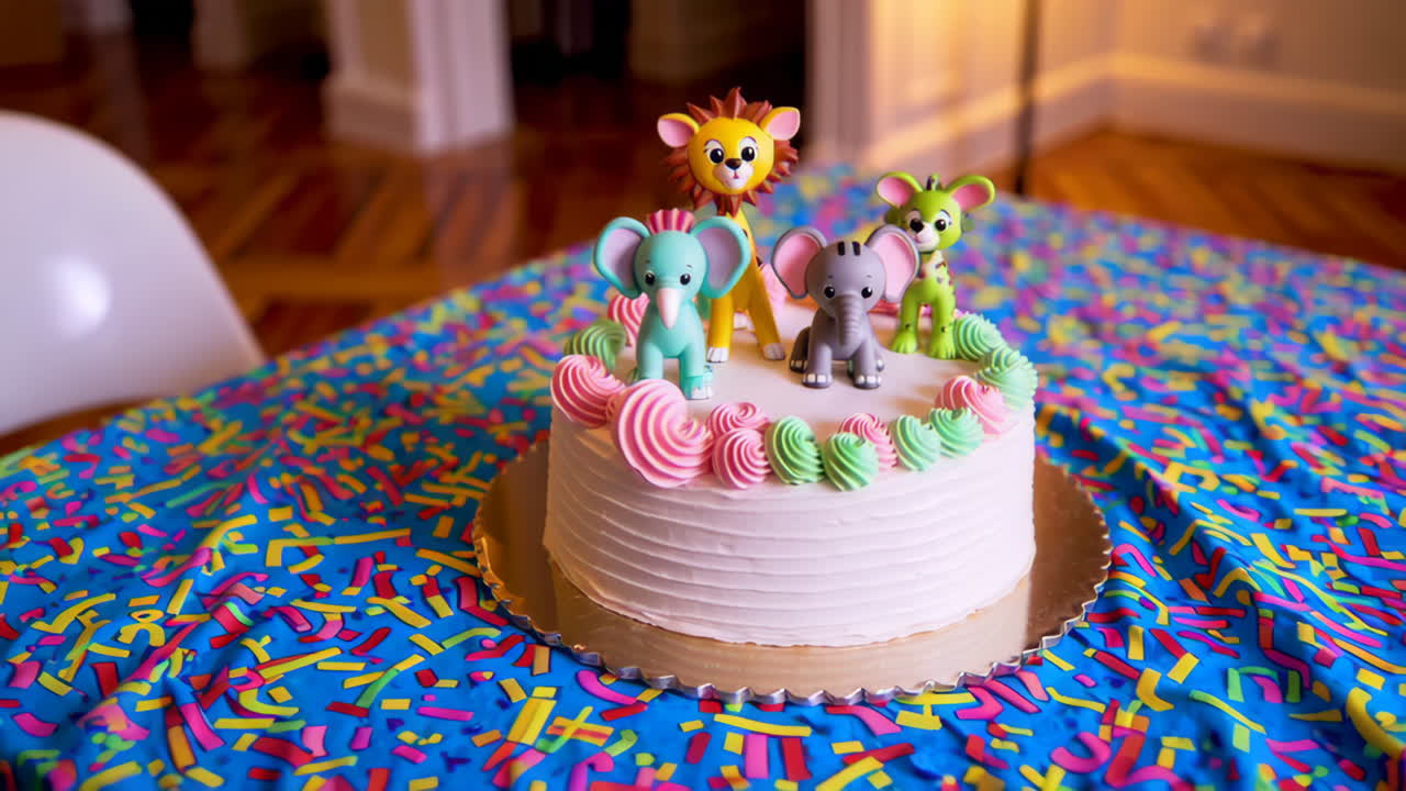 Cute Animal Cake for a Birthday Party
