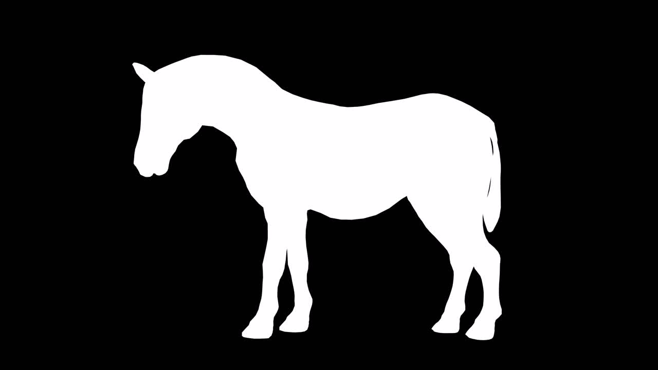 A zebra standing idle on black background with alpha channel included at the end of the video, 3D animation, side view, animated animals, seamless loop animation