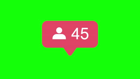 follow, social media, alpha matte, 4k, count-up, animation, icon, greenback, chroma key