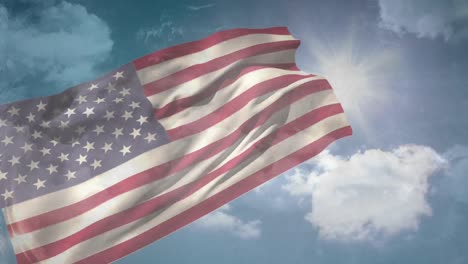 Amerikanische-Flagge-Und-Der-Himmel