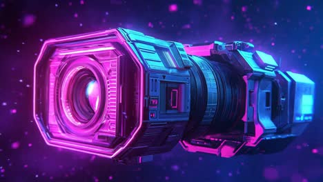 cámara cyberpunk futurista