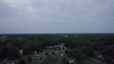 drone captures the evening sky of ohio city with green landscape