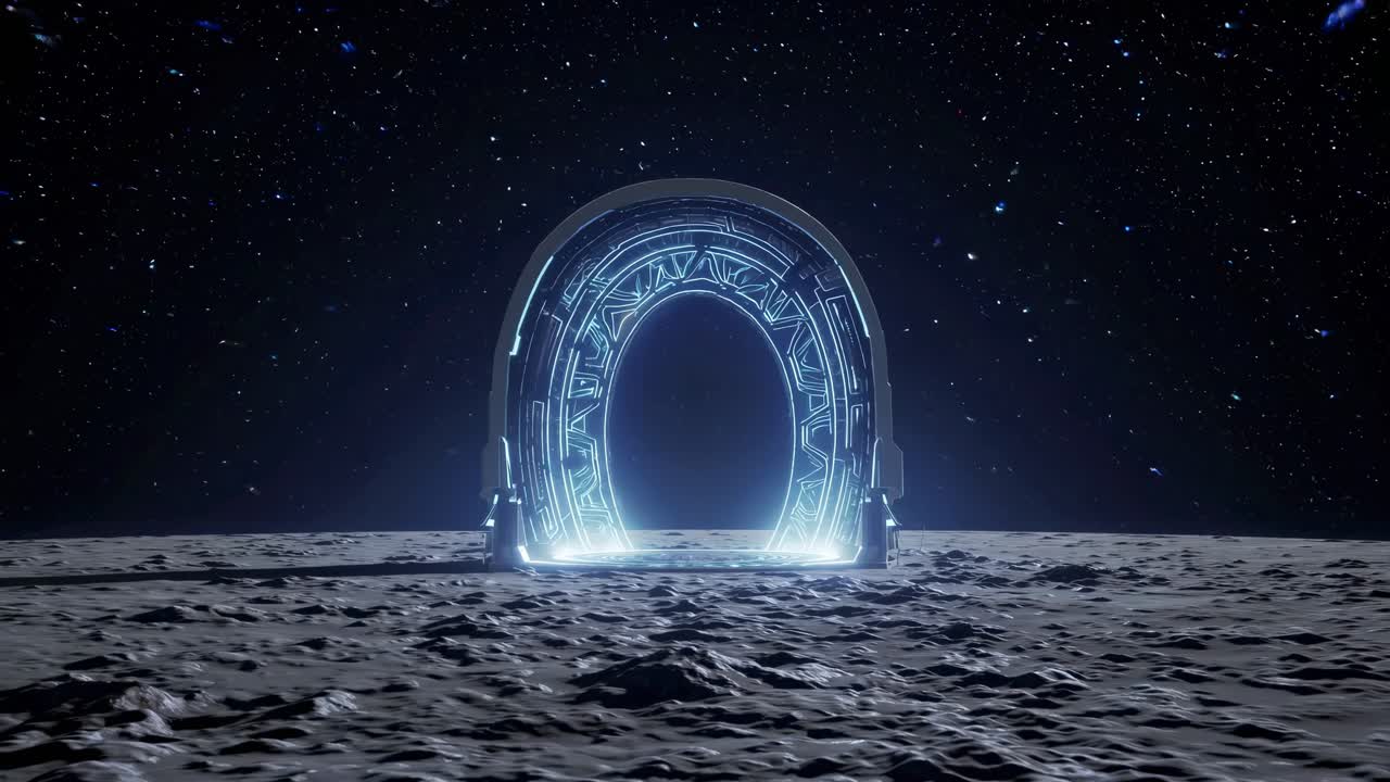 Futuristic Portal on the Moon