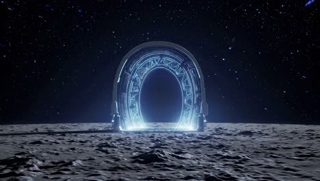 futuristic portal on the moon
