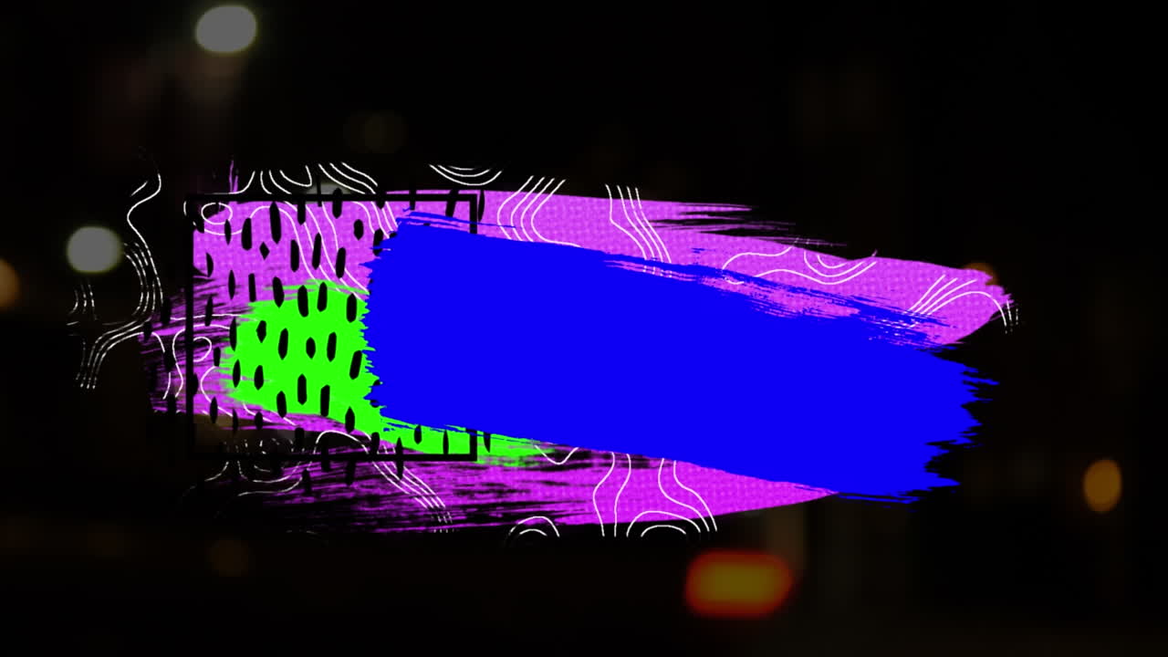 animación de formas coloridas sobre un fondo borroso