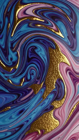 vibrant abstract marbling with gold accents