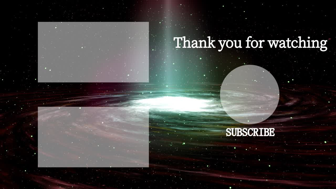 은하계 엔드 카드 엔딩 스크린 모션 그래픽