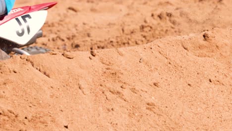 dirt bike navigating through rough terrain