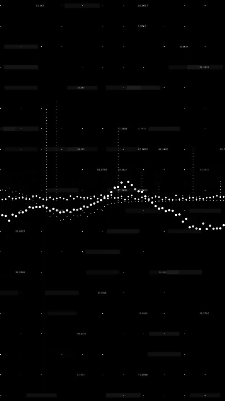 Animation of diagram over data processing on black background