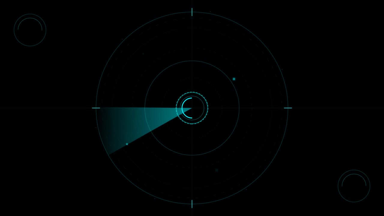 Schermo radar digitale con scansione a raggio rotante
