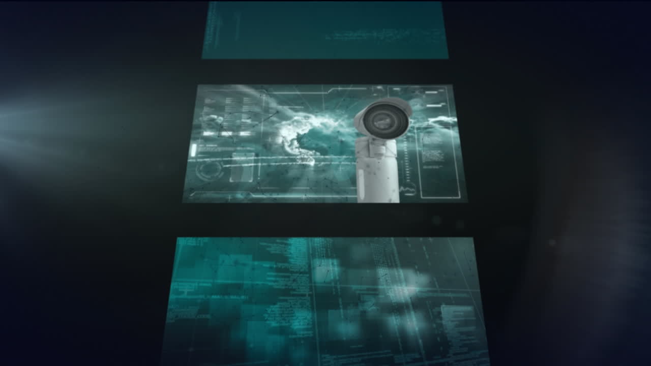 animación del procesamiento de datos en pantallas