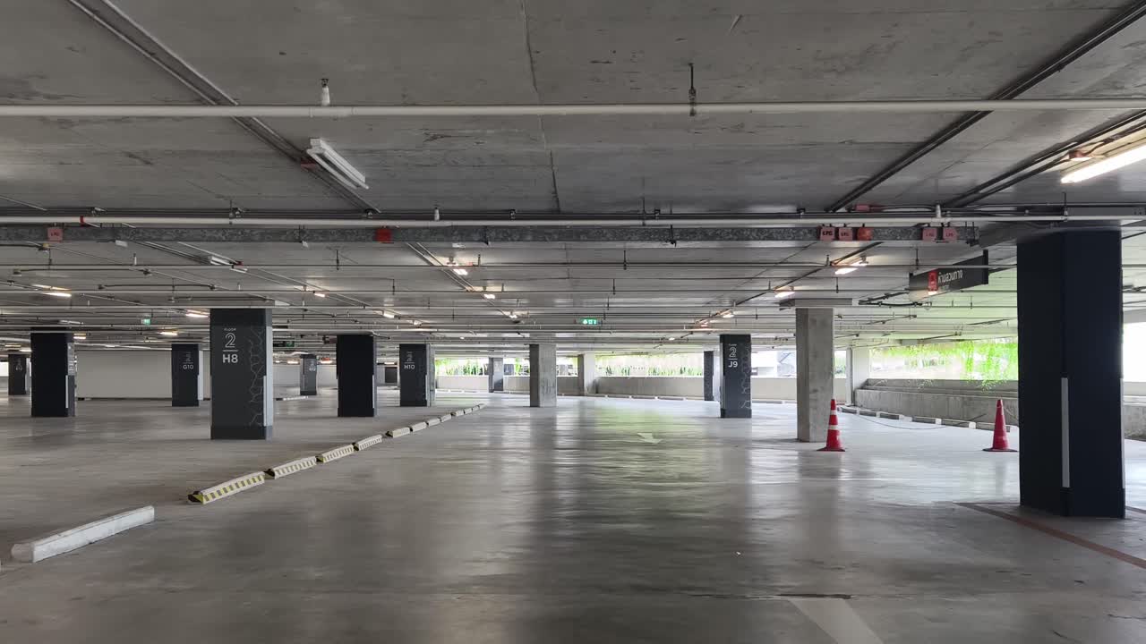 Empty Underground Parking Garage