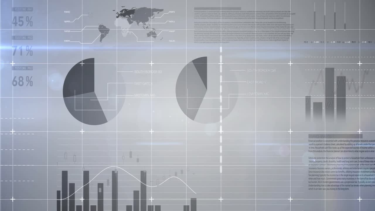 Digital composite of financial charts 4k