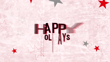 Happy-Holidays-stars-and-glitch-effect-on-grunge-texture