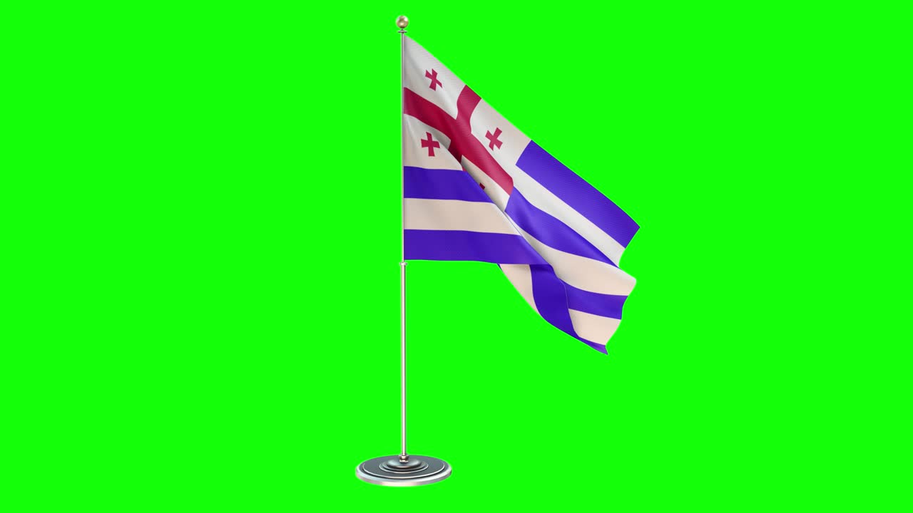 크로마 키 배경에 작은 발 기둥의 3d 루핑 일러스트레이션