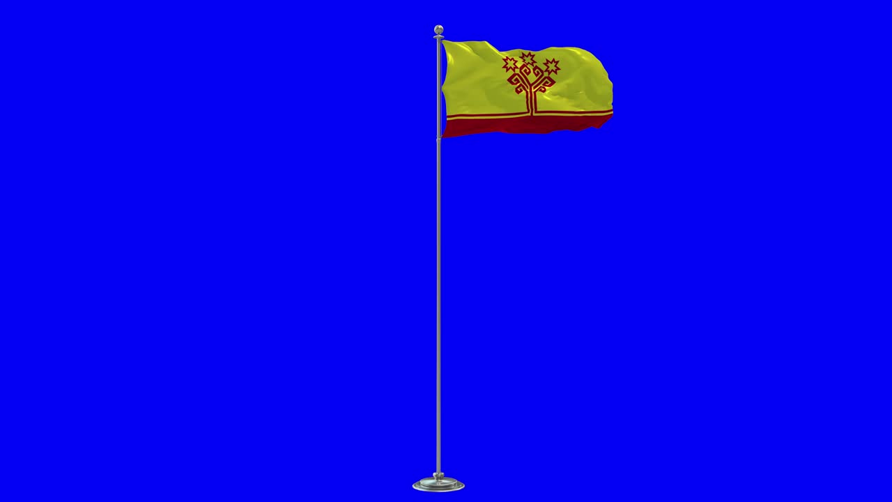 바시아 3d 그림: 크로마 키가 있는 기둥 위에 흔들리는 발